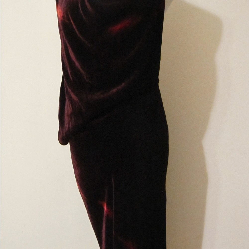 90’s Tom Ford for GUCCI Backless Velvet Midi Dress in Deep Burgundy